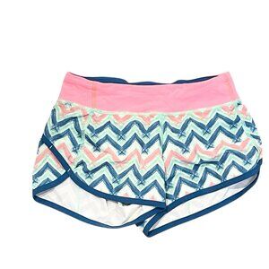 Ivivva Lululemon Girl's Shorts Size 12 Speedy Short Chevron Pink Turquoise Run